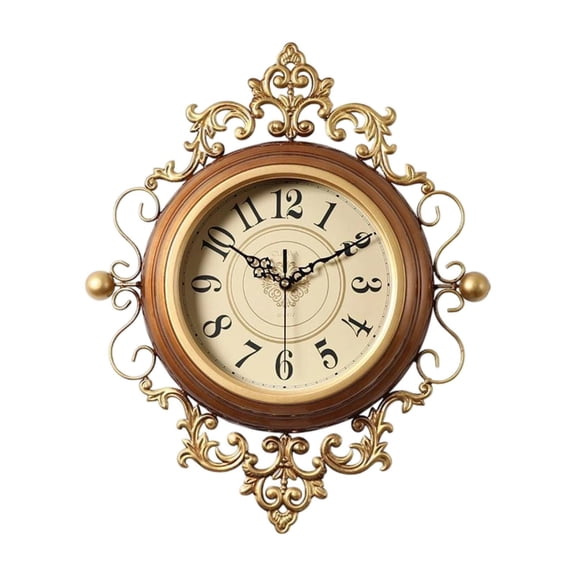 Wall Clock Silent Non Ticking Decorative Metal Artistic Hanging Clock for Living Room Dining Office