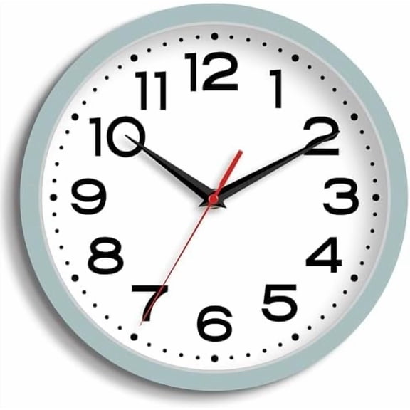 Wall Clock Silent Non-Ticking Modern Clock Battery Operated 12 Inch Small Classic Analog Decorative for Kitchen, Bathroom, Office, Bedroom, Home(Blue Gray)