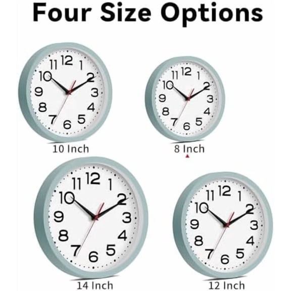Wall Clock Silent Non-Ticking Modern Clock Battery Operated 8 Inch Small Classic Analog Decorative for Kitchen, Bathroom, Office, Bedroom, Home(Blue Gray)