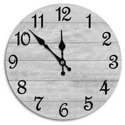 Wall Clock Silent Non Ticking Wall Clocks Battery Operated, Rustic Gray Clock Decorative for Kitchen Bathroom Bedroom Living Room10 In