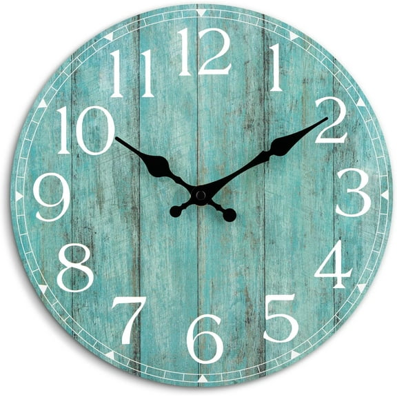 Wall Clock, Silent Non Ticking Wall Clocks Battery Operated, Rustic Wooden Clocks Decorative for Kitchen, Bathroom, Bedroom, Living Room, (8 Inch)