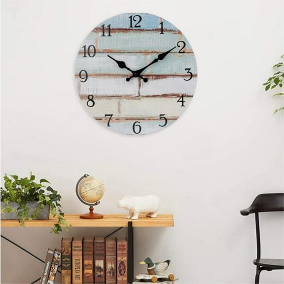 Wall Clock Silent Non Ticking Wall Clocks Battery Operated,for Bathroom, Living Room, Kitchen, Bedrooms(D,1 * Rural Style Wall Clock)