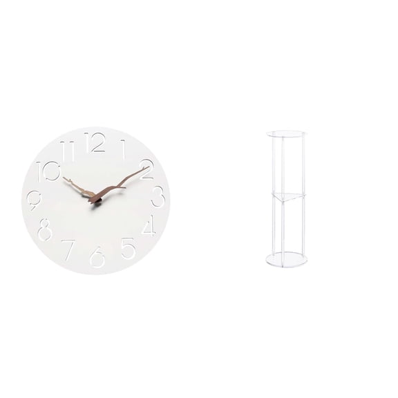 Wall Clock Silent Side Table Round Acrylic Modern Design for Home Kitchen Study Room Balcony Easy to Assemble