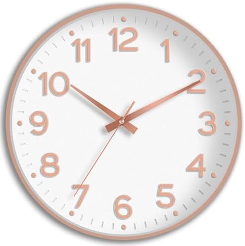 Wall Clock, Silent Wall Clocks Battery Operated 8 Inch-Modern Non ...