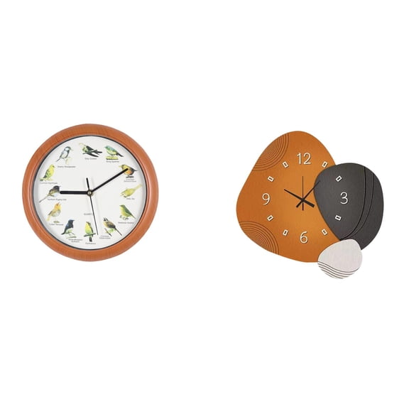 Wall Clock Singing Bird Clock Art Decorative Wall Watch Unique Sound Feature for Kitchen Bedroom Bathroom Spaces