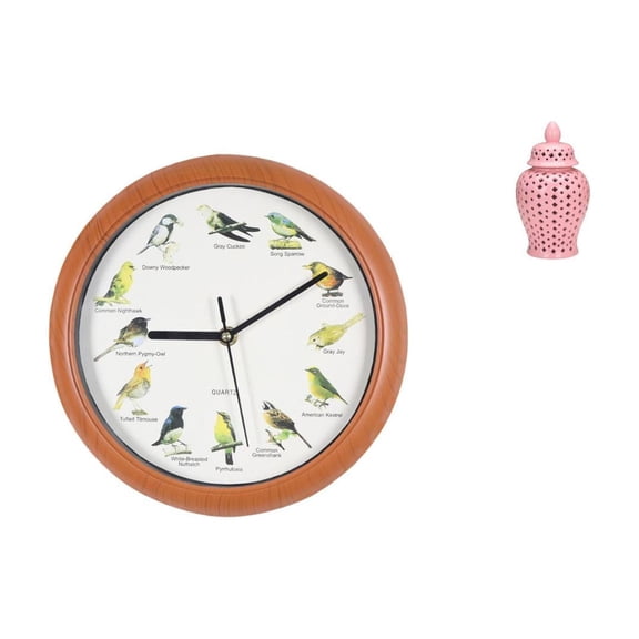 Wall Clock Singing Bird Clock Ceramic Ginger Jar Creative Design Pp Ceramic for Home Kitchen Party Holiday Decor