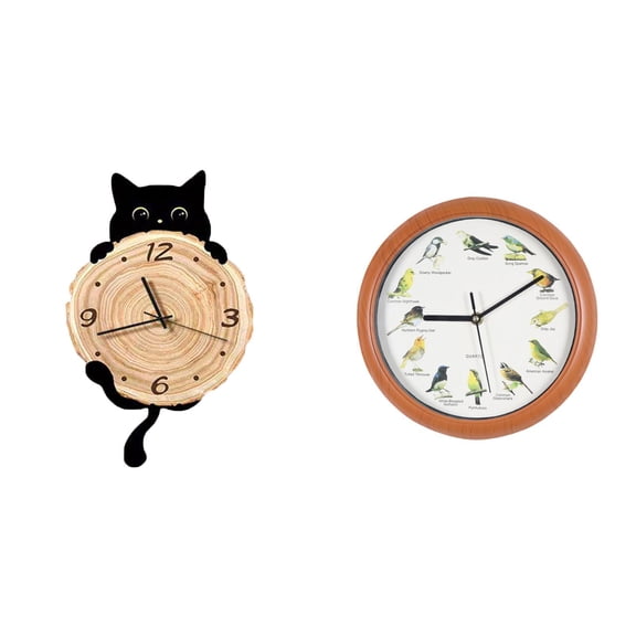 Wall Clock Singing Clock Decorative Clock with Silent No Ticking Operation for Living Room Bedroom Kitchen Decor