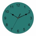thumbnail image 1 of Wall Clock Solid Color Clocks PVC Silent Non-Ticking Battery Operated Decorative Dark Green Vintage Round Clock for Home Living Room Kitchen Bedroom Office School Wall Decor 10 Inch, 1 of 9