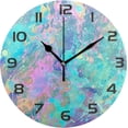 thumbnail image 1 of Wall Clock Splatter Painting 10 Inch Silent Non Ticking Quality Quartz Battery Operated Digital Round Easy to Read for Home Office Kitchen Home Decor, 1 of 7