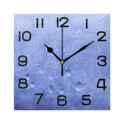 Wall Clock Square Silent Non-Ticking Abstract Feathers Purple Retro Battery Operated Clock 7.78 inch Home Kitchen Office Decoration