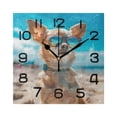 thumbnail image 1 of Wall Clock Square Silent Non-Ticking Dog on Beach Retro Battery Operated Clock 7.78 inch Home Kitchen Office Decoration, 1 of 7