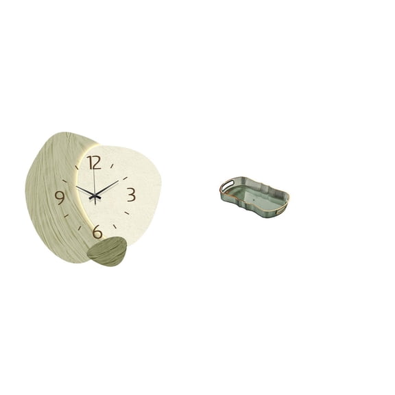 Wall Clock Storage Tray Rectangle Serving Tray Sturdy PP for Living Room Kitchen Restaurant Use