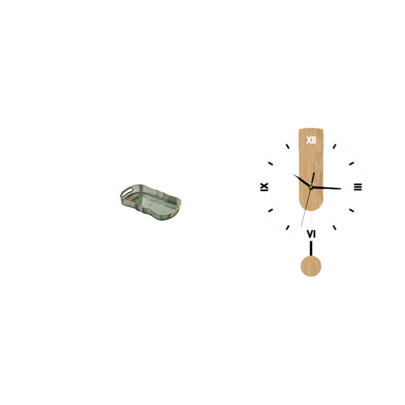 Wall Clock Storage Tray Rectangle Serving Tray Stylish PP Material for Bathroom Bedroom and Home Use