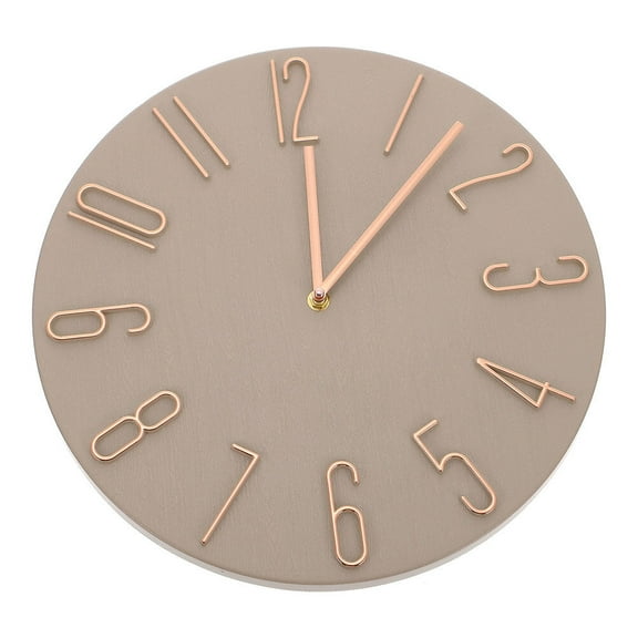 NIAIZEK Modern Minimalist Silent Wall Clock Khaki Plastic Panel Aluminum Hands Home Decor
