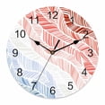 thumbnail image 1 of Wall Clock Summer Beach Clocks PVC Silent Non-Ticking Battery Operated Decorative Ombre Red Abstract Leaf Lines Round Clock for Home Living Room Kitchen Bedroom Office School Wall Decor 10 Inch, 1 of 9