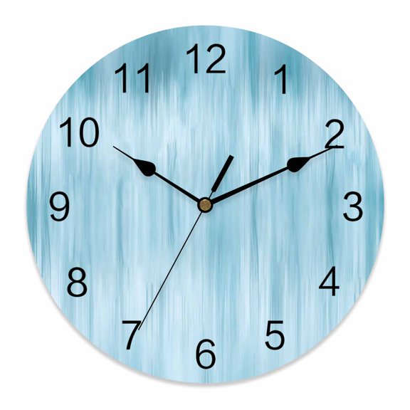 Wall Clock Teal Clocks PVC Silent Non-Ticking Battery Operated Decorative Gradient Color Abstract Art Round Clock for Home Living Room Kitchen Bedroom Office School Wall Decor 10 Inch