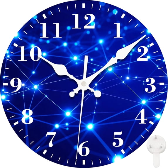 Wall Clock, Tree Annual Rings Silent Non Ticking Battery Operated Round Decorative Indoor Outdoor Clocks for Living Room Kitchen Bedroom Bathroom Patio 12"(Wooden Stump)