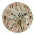 thumbnail image 1 of Wall Clock Tropical Palm Tree Clocks PVC Silent Non-Ticking Battery Operated Brown Graffiti Coastal Island Round Clock for Home Living Room Kitchen Bedroom Office School Wall Decor 12 Inch, 1 of 9
