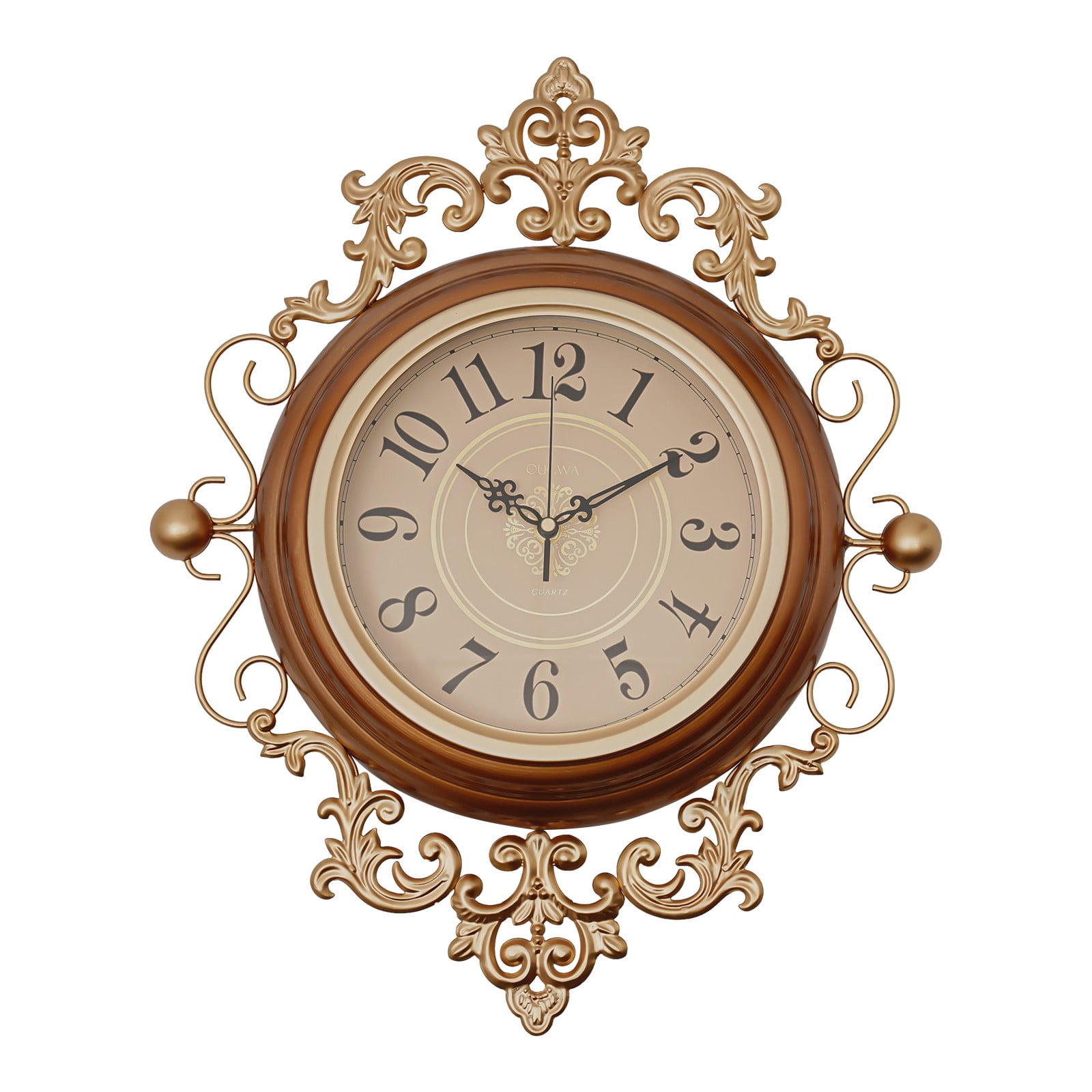 Wall Clock, Wall Clock Silent, Metal Retro Wall Clock for Living Room, Hallway, Office, Study, Bedroom, Dining Room (16*19in) (Not Included Battery )