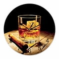thumbnail image 1 of Wall Clock Whisky Glass Clocks PVC Silent Non-Ticking Battery Operated Decorative Wine Cigarettes Wood Round Clock for Home Living Room Kitchen Bedroom Office School Wall Decor 14 Inch, 1 of 9