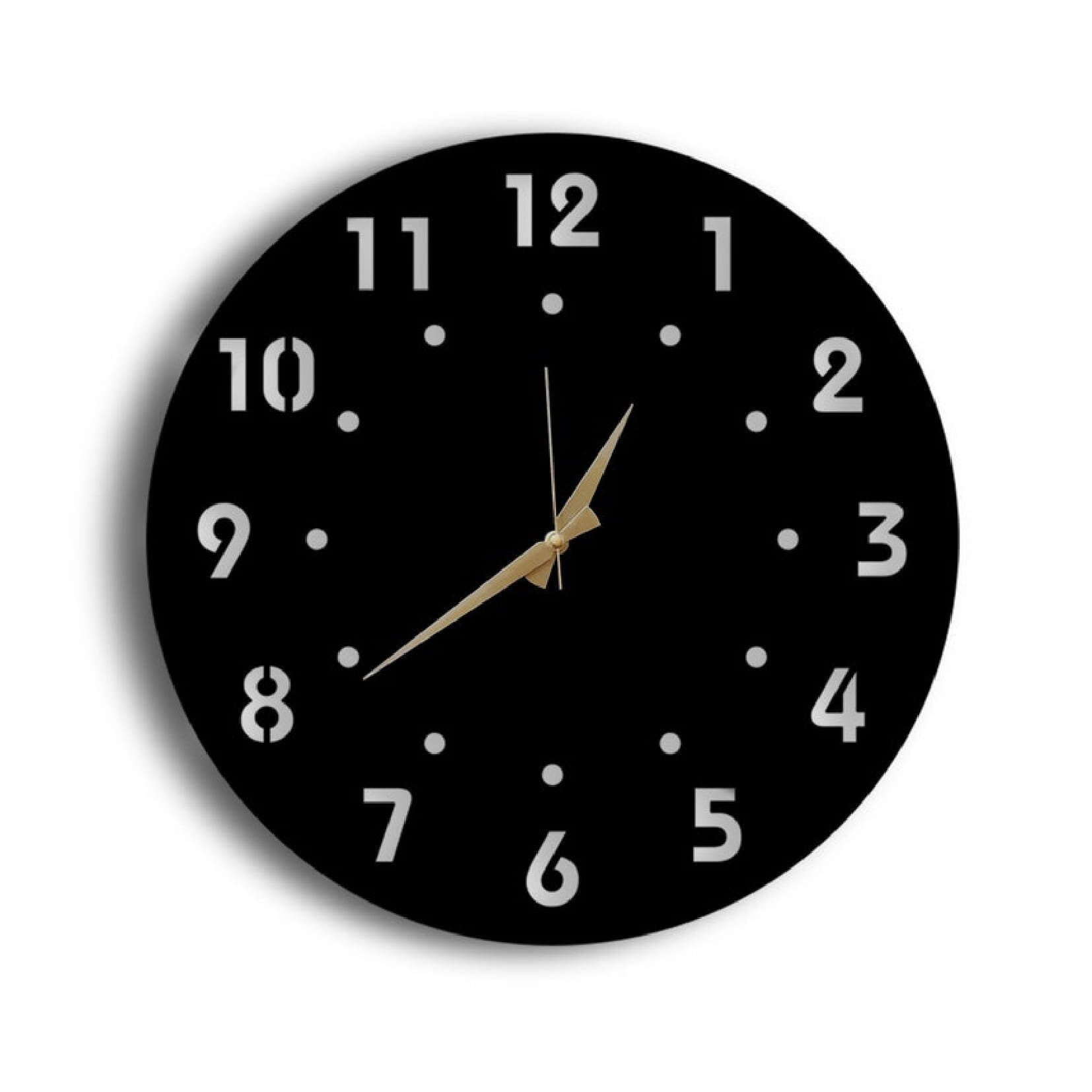 Wall Clock With Numbers, Modern Wall Clock, Wall Clock Decor, Wooden