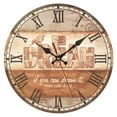 thumbnail image 1 of Wall Clock Wood Silent Wall Clock Large Decorative Battery Operated Non Ticking Analog Retro Clock for Living Room, Kitchen, Bedroom - style:CQ434-4, 1 of 6