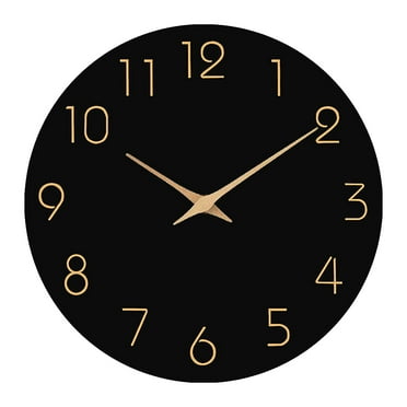 Wall Clock Wooden Silent Non Ticking Decorative Battery Operated Wall Clock For Bedroom Kitchen Home Living Room School Hotel 12 Inches