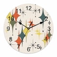 thumbnail image 1 of Wall Clock Yellow Green Orange Diamond Clocks PVC Silent Non-Ticking Battery Operated Decorative Modern Geometric Mid Century Linen Round Clock for Home Living Room Bedroom Wall Decor 14 Inch, 1 of 9