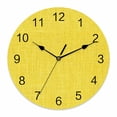 thumbnail image 1 of Wall Clock Yellow Linen Texture Clocks PVC Silent Non-Ticking Battery Operated Decorative Farmhouse Solid Color Round Clock for Home Living Room Kitchen Bedroom Office School Wall Decor 10 Inch, 1 of 9
