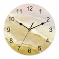 thumbnail image 1 of Wall Clock Yellow Ocean Waves Clocks PVC Silent Non-Ticking Battery Operated Decorative Ombre Beach Spray Round Clock for Home Living Room Kitchen Bedroom Office School Wall Decor 14 Inch, 1 of 9