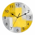 thumbnail image 1 of Wall Clock Yellow Painting Clocks PVC Silent Non-Ticking Battery Operated Decorative Grey Abstract Graffiti Art Round Clock for Home Living Room Kitchen Bedroom Office School Wall Decor 10 Inch, 1 of 9