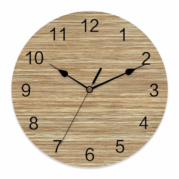 Wall Clock Yellow Stripes Clocks PVC Silent Non-Ticking Battery Operated Decorative Abstract Art Lines Striped Round Clock for Home Living Room Kitchen Bedroom Office School Wall Decor 10 Inch