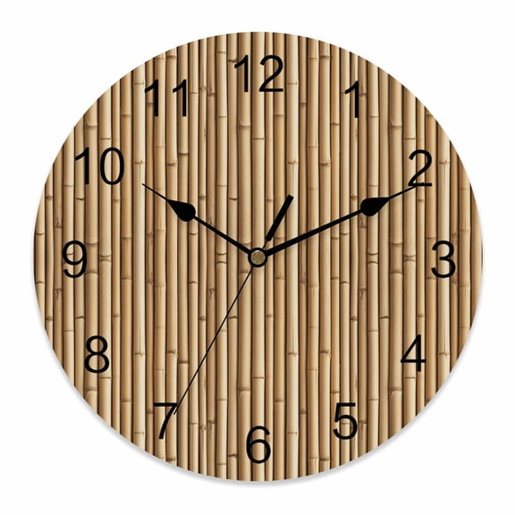 Wall Clock Yellow Tree Forest Clocks PVC Silent Non-Ticking Battery Operated Decorative Leaves Branches Round Clock for Home Living Room Kitchen Bedroom Office School Wall Decor 10 Inch