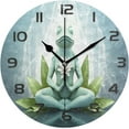 thumbnail image 1 of Wall Clock Yoga Frog 10 Inch Silent Non Ticking Quality Quartz Battery Operated Digital Round Easy to Read for Home Office Kitchen Home Decor, 1 of 7