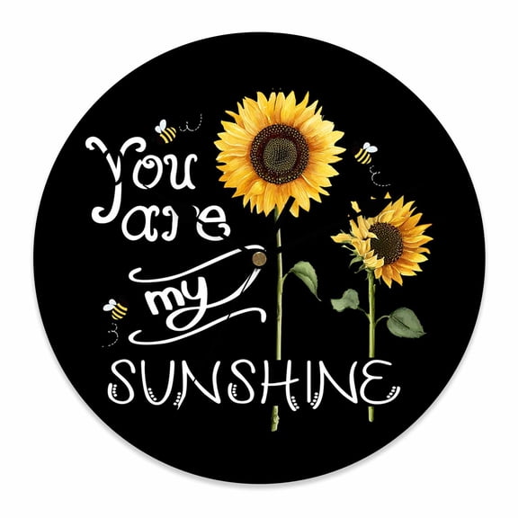 Wall Clock You Are My Sunshine Clocks PVC Silent Non-Ticking Battery Operated Decorative Bee Sunflower Black Round Clock for Home Living Room Kitchen Bedroom Office School Wall Decor 14 Inch