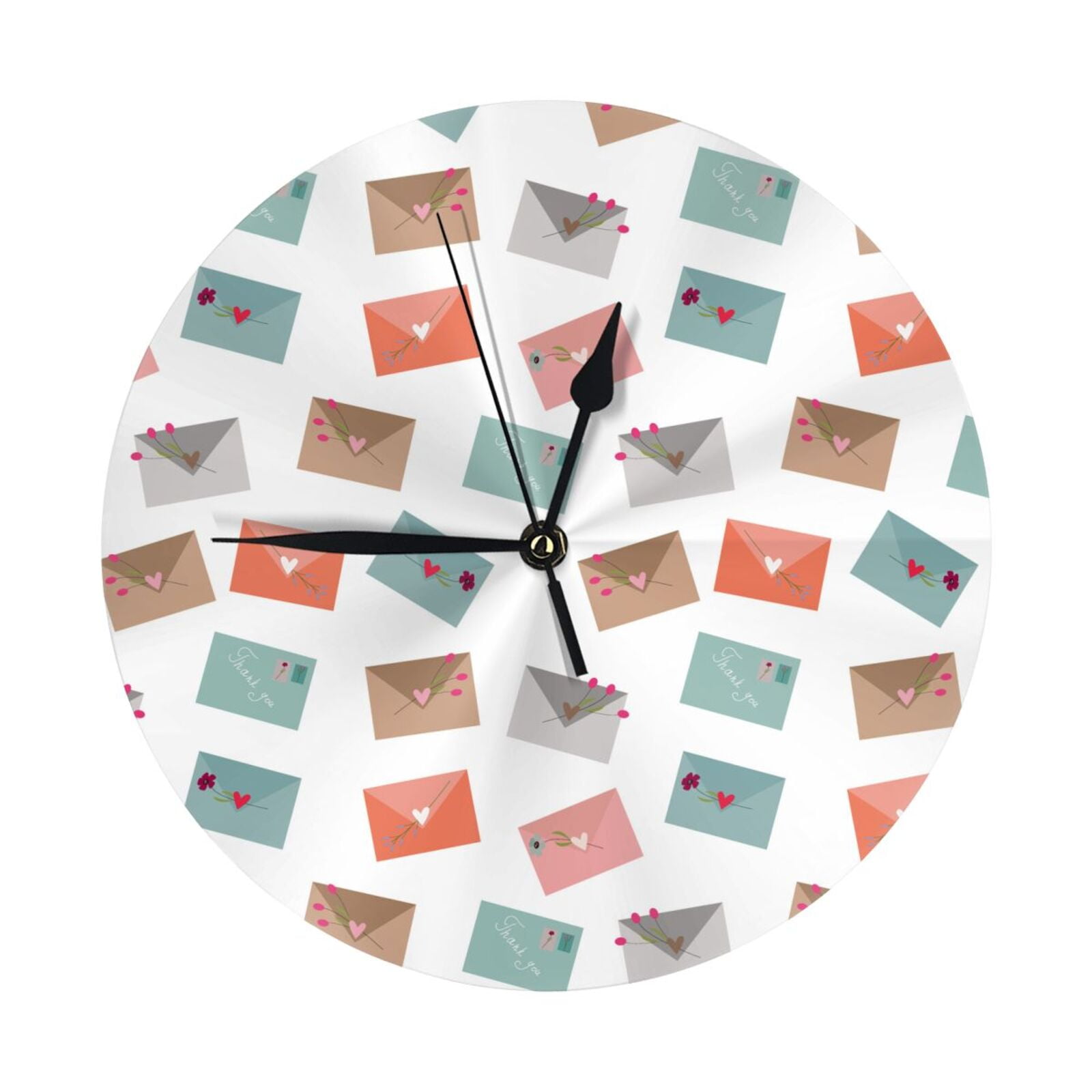 Wall Clock envelope Pattern heart Wall Clocks Battery Operated, Modern ...
