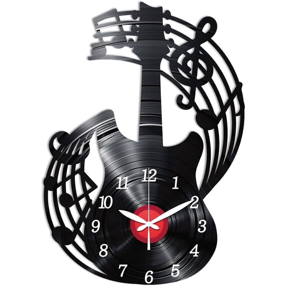 Wall Clock for Home Living Room Bedroom Decoration Guitar 292x410mm