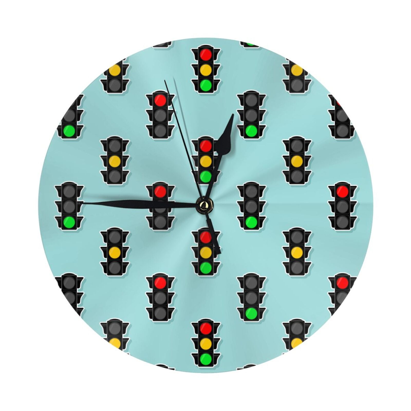Wall Clock, traffic light Pattern Wall Clocks Battery Operated Silent ...