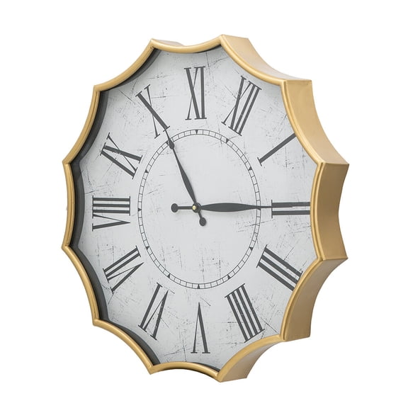 Wall Clocks 23.5x2.5x23.5" Vintage Roman Numeral Wall Clock with Gold Trim,Table Clocks