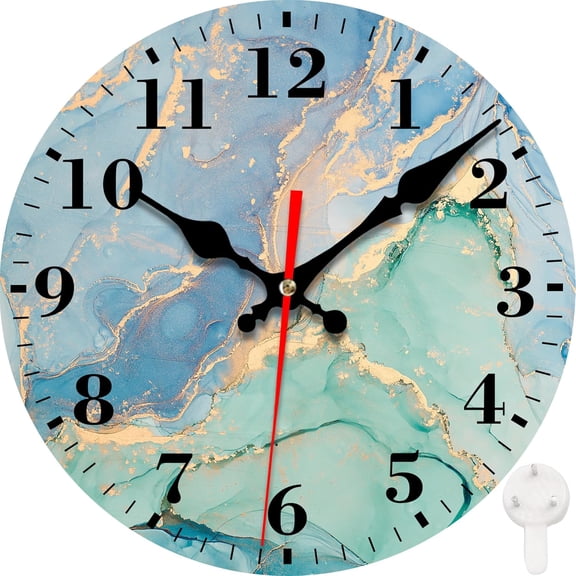 Wall Clocks Battery Operated, Mid Century Atomic Black Cat Silent Non Ticking Decorative Indoor Outdoor Wall Clocks for Living Room Kitchen Bedroom Bathroom 12"