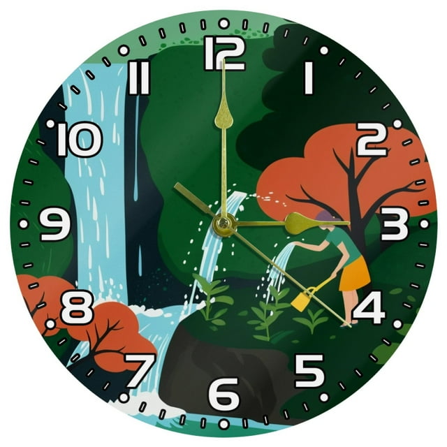 Wall Clocks Battery Operated Modern Clocks Round Silent Clock 9.85 in ...