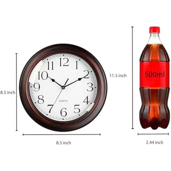 Wall Clocks Battery Operated Silent Non-Ticking Wall Clock 8.5 Inch Small Vintage Retro Rustic Style Decorative for Kitchen Living Room Home Office (Bronze)