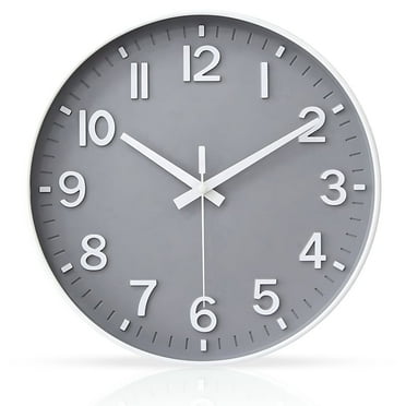 Wall Clock Decorative Rustic Brown Dog Flowers Print 2D Vintage Wall