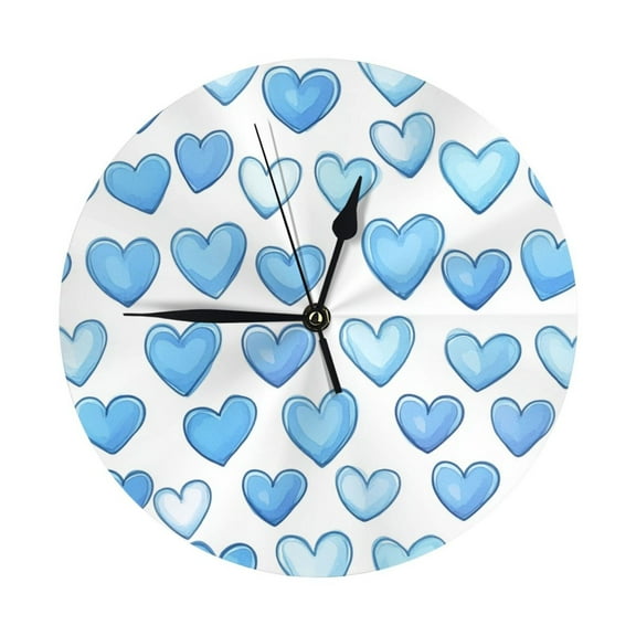 Wall Clocks Blue Heart (1) Decorative for Living Room Kitchen Home Bedroom