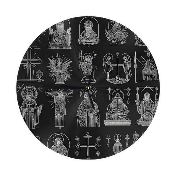 Wall Clocks Christian catholic icon (2) Decorative for Living Room Kitchen Home Bedroom