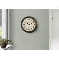 Wall Clocks Clocks, 16" Round, Wall Clock, Antique Brown, Transitional,Table Clocks