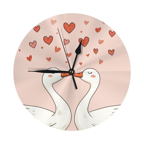 Wall Clocks Goose Love Valentine (2) Decorative for Living Room Kitchen Home Bedroom