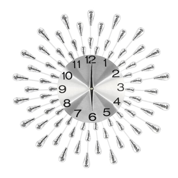 Wall Clocks for Living Room, Decor Modern Silent Wall Clock for Bedroom Kitchen Office Home Decoration, Silver Drop Crystal Wall Watch Clocks for Indoor