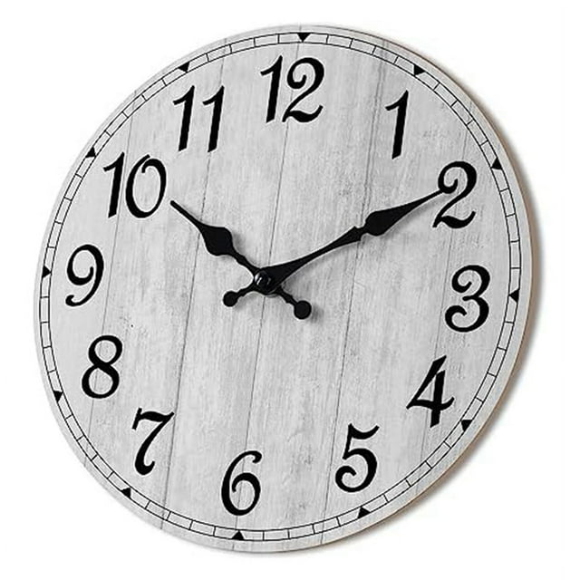 Wall Clocks Operated Silent Non Ticking, Vintage Rustic Wooden Clocks Decorative for Kitchen