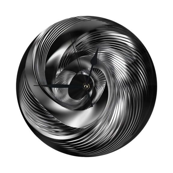 Wall Clocks Silver chrome spiral template (2) Decorative for Living Room Kitchen Home Bedroom